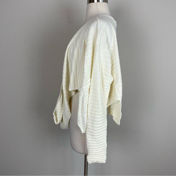 Sarah Pacini Off White Wool Blend Drape  Sweater  One Size - Picture 4 of 8